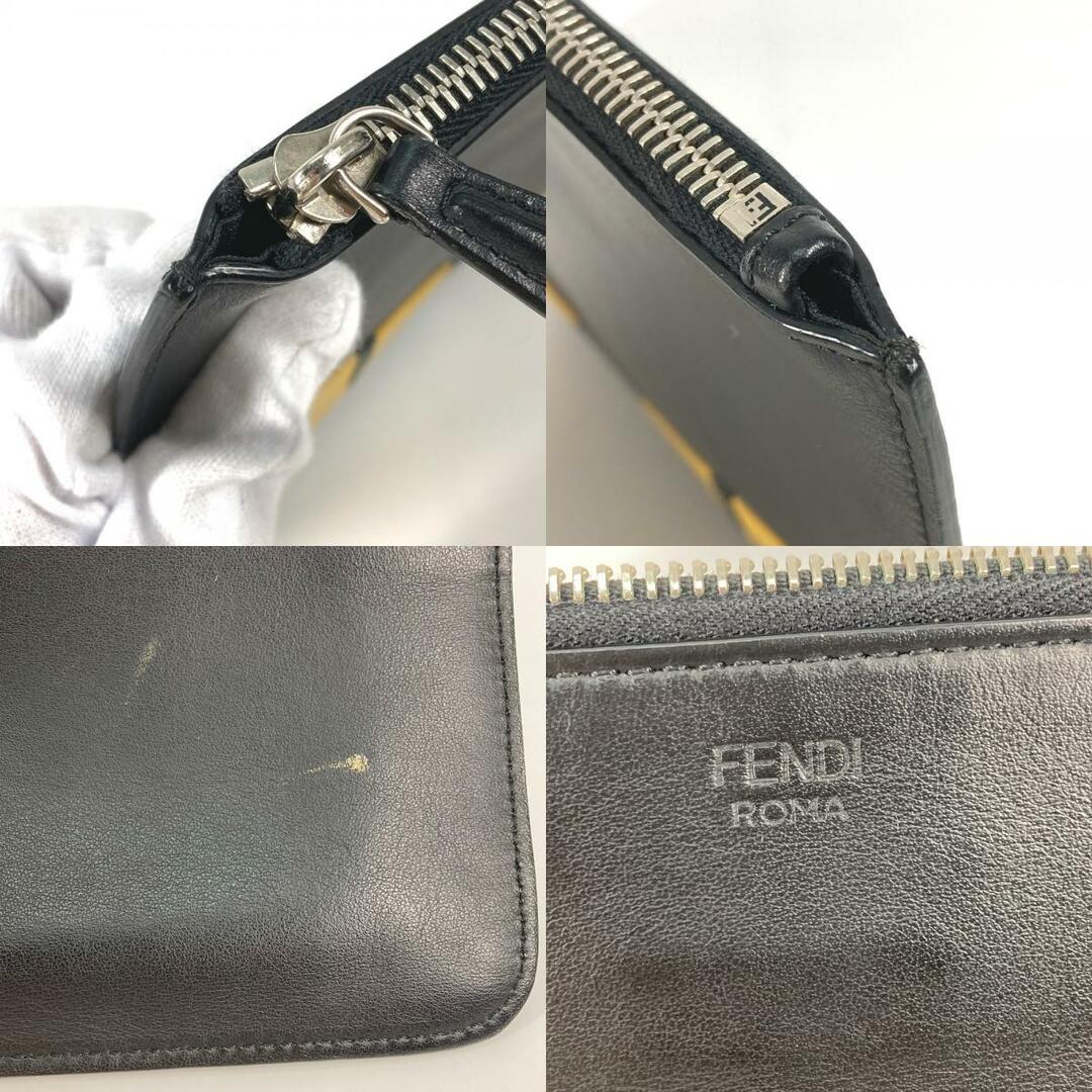 FENDI(フェンディ)のフェンディ FENDI モンスター 7N0078 ポーチ カバン クラッチバッグ レザー ブラック レディースのバッグ(クラッチバッグ)の商品写真