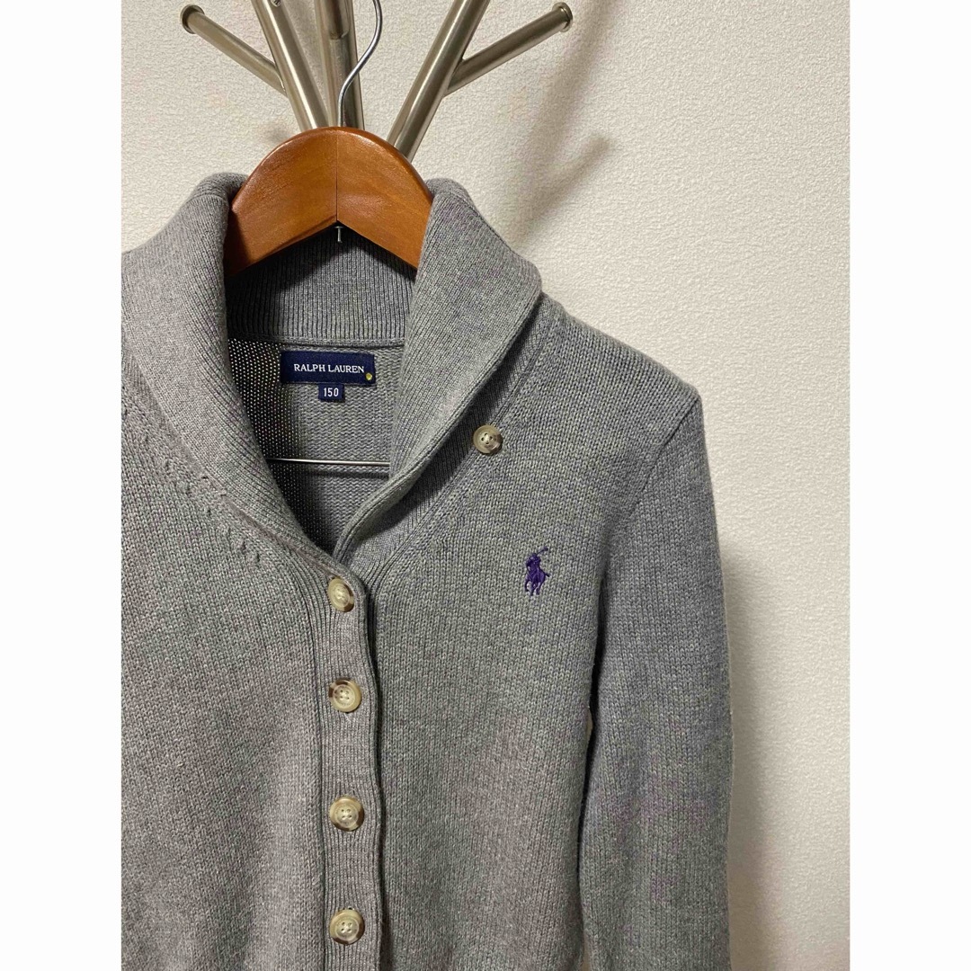 POLO RALPH LAUREN(ポロラルフローレン)のラルフローレン ショールカラー カーディガン  キッズ150 レディース XXS キッズ/ベビー/マタニティのキッズ服女の子用(90cm~)(カーディガン)の商品写真