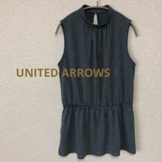 ユナイテッドアローズグリーンレーベルリラクシング(UNITED ARROWS green label relaxing)のUNITED ARROWS  ハイネックノースリーブブラウス ストライプ(シャツ/ブラウス(半袖/袖なし))