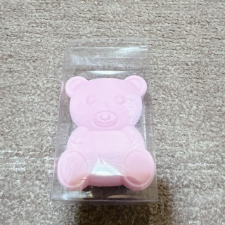 シリコン製 柔らかいブラシ バスブラシ 小熊型ピンク