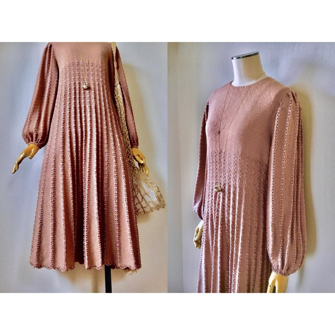 FUMIKA_UCHIDA(フミカウチダ)の70s Vintage Crochet Knit Long Dress クロシェ レディースのワンピース(ロングワンピース/マキシワンピース)の商品写真