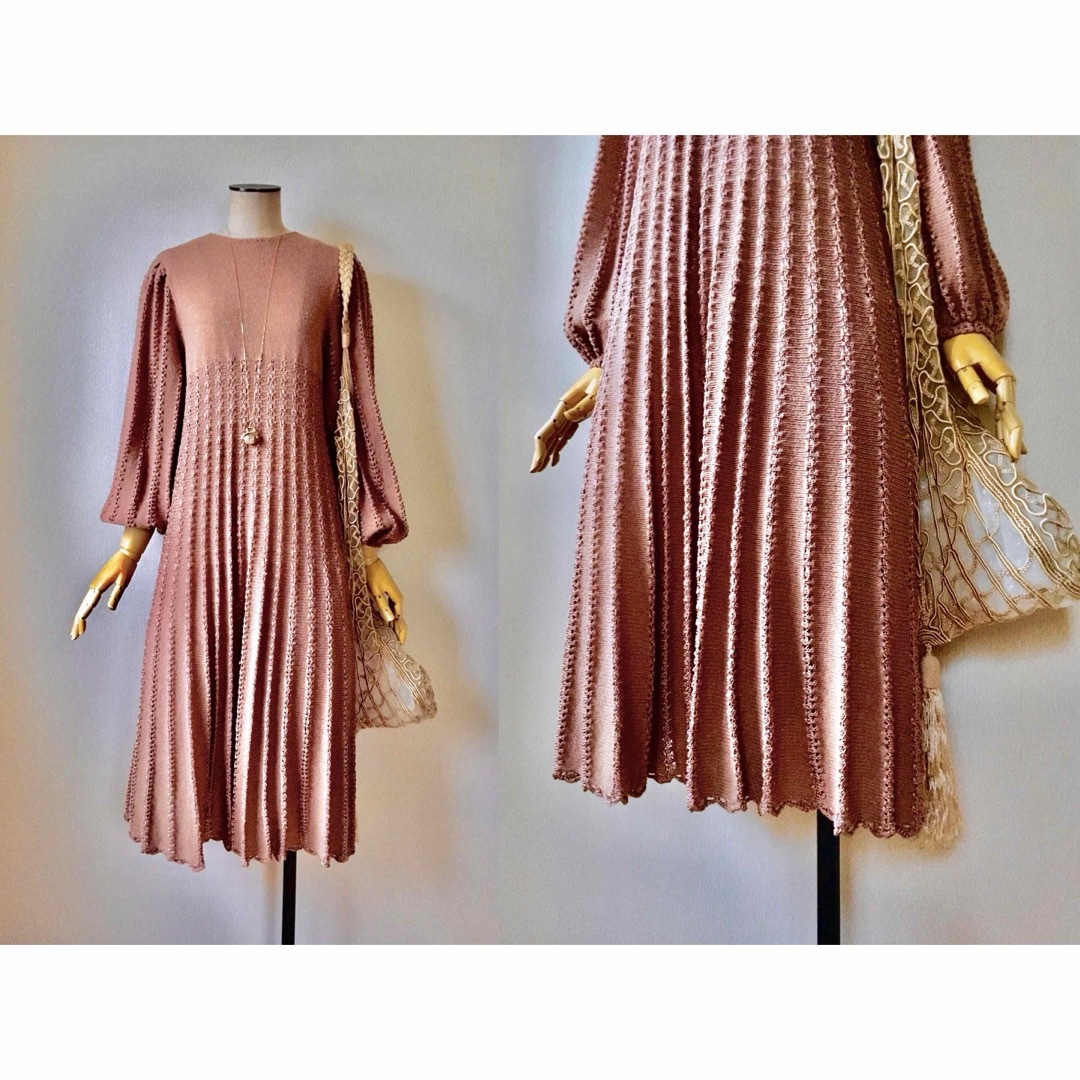 FUMIKA_UCHIDA(フミカウチダ)の70s Vintage Crochet Knit Long Dress クロシェ レディースのワンピース(ロングワンピース/マキシワンピース)の商品写真