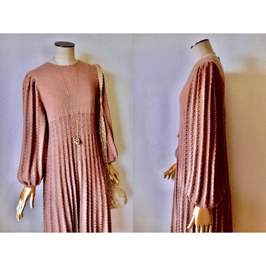 FUMIKA_UCHIDA(フミカウチダ)の70s Vintage Crochet Knit Long Dress クロシェ レディースのワンピース(ロングワンピース/マキシワンピース)の商品写真