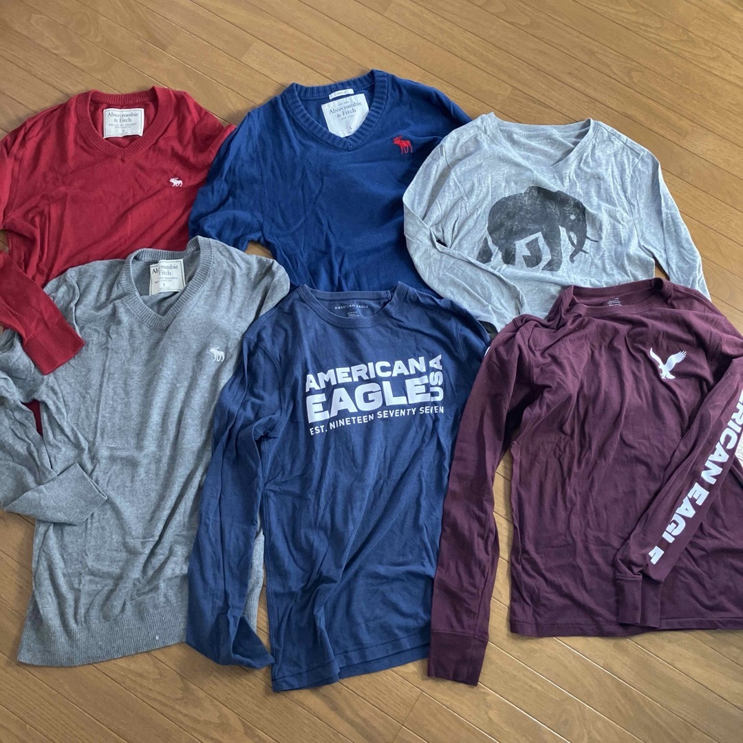 Abercrombie&Fitch(アバクロンビーアンドフィッチ)のアバクロ　アメリカンイーグルなどロンT ニットまとめ売り メンズのトップス(Tシャツ/カットソー(七分/長袖))の商品写真