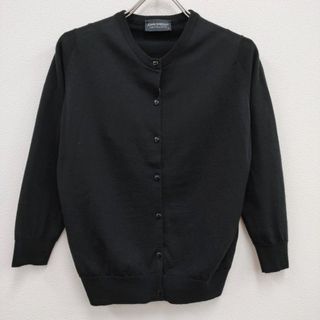 ジョンスメドレー(JOHN SMEDLEY)のJOHN SMEDLEY Vネック サイズM ウール カーディガン ブラック レディース ジョンスメドレー【中古】4-0211T♪(カーディガン)