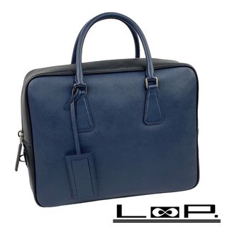 プラダ(PRADA)の■美品■　プラダ ビジネス バッグ ブリーフ ケース サフィアーノ ネイビー VS305M 【99427】(ビジネスバッグ)