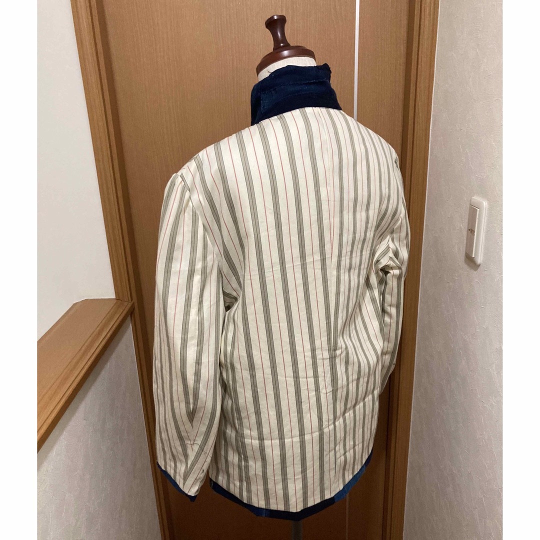藍染 古布 酒袋 リメイク ジャケット ハンドメイドのハンドメイド その他(その他)の商品写真