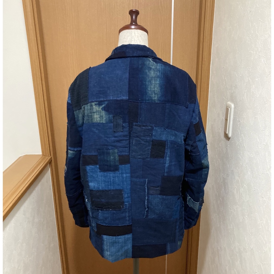 藍染 古布 酒袋 リメイク ジャケット ハンドメイドのハンドメイド その他(その他)の商品写真