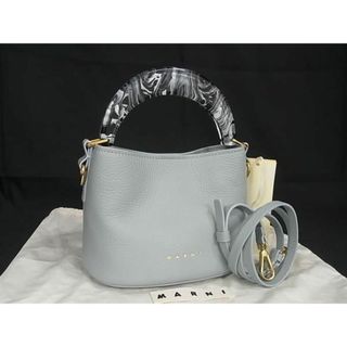 マルニ(Marni)の■新品■未使用■ MARNI マルニ ヴェニス レザー 2WAY クロスボディ ショルダーバッグ ハンドバッグ レディース ライトブルー系 AX1085 (その他)