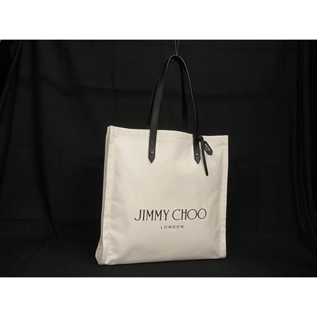 JIMMY CHOO(ジミーチュウ)の■新品■未使用■ JIMMY CHOO ジミーチュウ キャンバス×レザー トートバッグ ハンドバッグ ライトベージュ系×ブラック系 AX3618  レディースのアクセサリー(その他)の商品写真