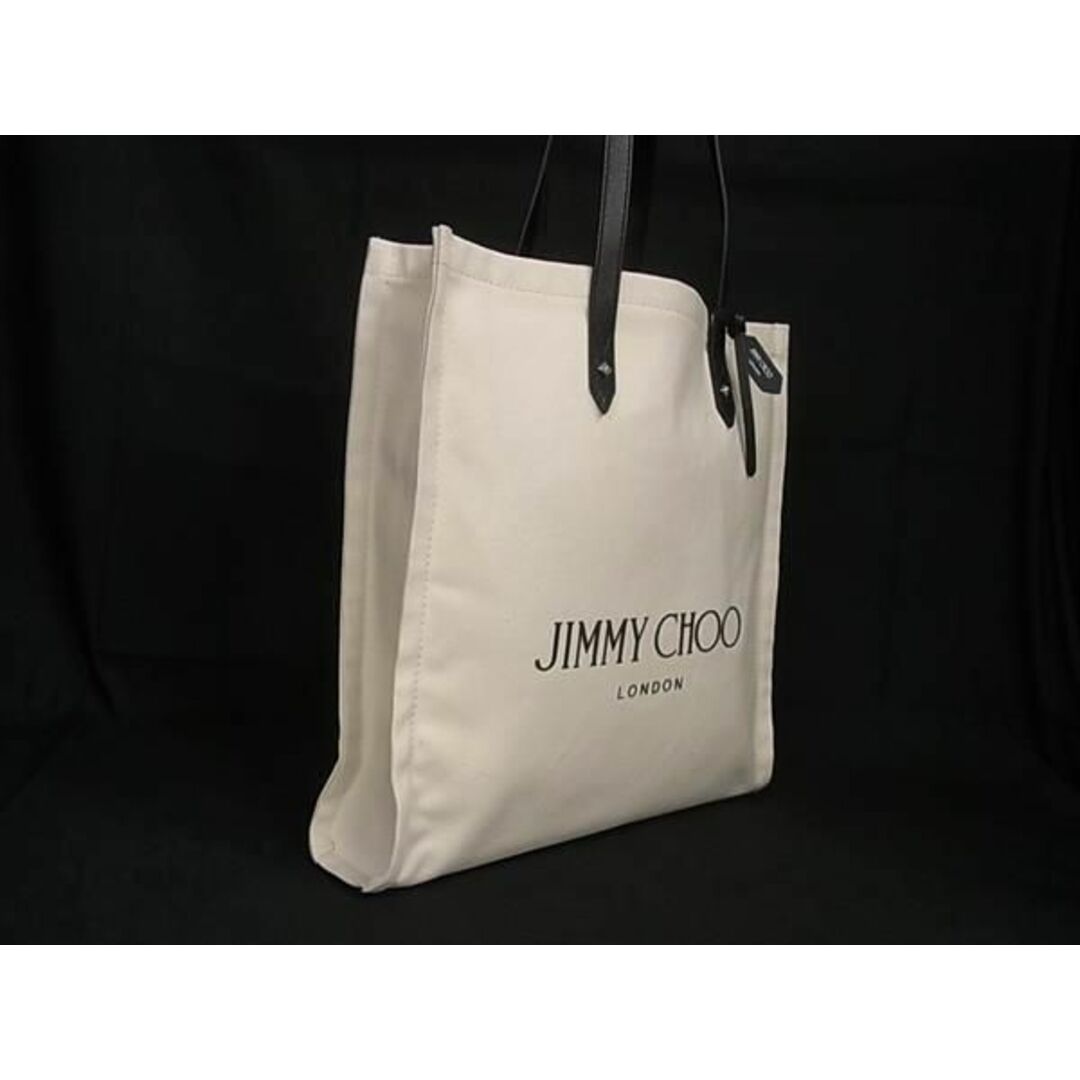 JIMMY CHOO(ジミーチュウ)の■新品■未使用■ JIMMY CHOO ジミーチュウ キャンバス×レザー トートバッグ ハンドバッグ ライトベージュ系×ブラック系 AX3618  レディースのアクセサリー(その他)の商品写真