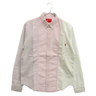 シュプリーム(Supreme)のSUPREME シュプリーム 18SS Oxford Shirt Blue Color Block Stripe オックスフォードストライプカラーブロック長袖シャツ マルチカラー(シャツ)