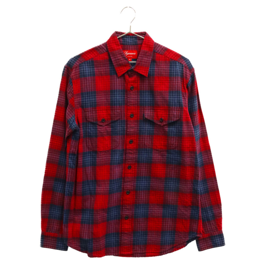 定期入れの
 SUPREME シュプリーム SUPREME 11AW シャツ Ombre Ombre 11AW Plaid シュプリーム Shirt オンブレプレイドフランネル長袖シャツ L レッド トップス