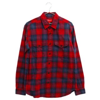 シュプリーム(Supreme)のSUPREME シュプリーム 11AW Ombre Plaid Shirt オンブレプレイドフランネル長袖シャツ レッド(シャツ)