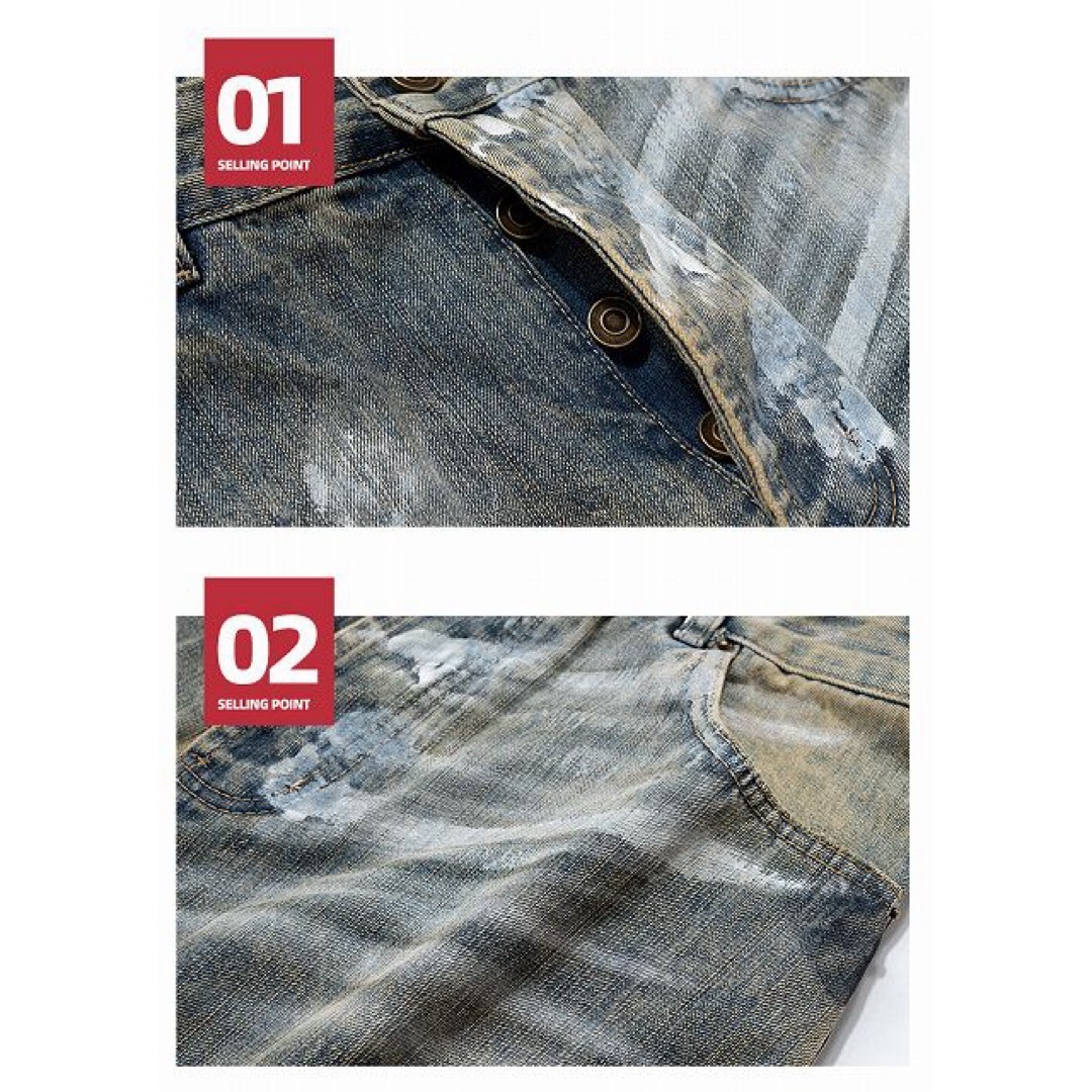 Balenciaga(バレンシアガ)のペイントデザイン　ビンテージ風　デニム メンズのパンツ(デニム/ジーンズ)の商品写真