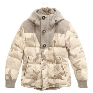 モンクレール(MONCLER)のMONCLER モンクレール BEAUMONT バーモント ウール切替カモフラージュ ダウンジャケット オフホワイト/グレー 32091419198554954(ダウンジャケット)