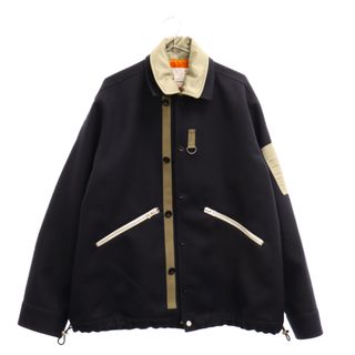 サカイ(sacai)のSacai サカイ 23AW Wool Melton Blouson ウールメルトンシャツブルゾン ネイビー/カーキ 23-03115M(ブルゾン)