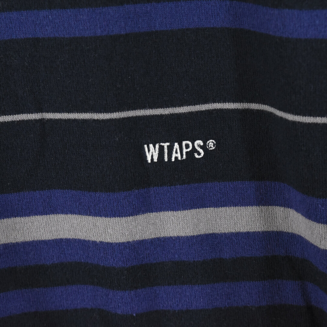 W)taps(ダブルタップス)のWTAPS ダブルタップス 23SS BDY 02/LS/TEXTILE.SIGN ボーダー長袖Tシャツ ロンTEE カットソー ネイビー 231ATDT-CSM21 メンズのトップス(Tシャツ/カットソー(七分/長袖))の商品写真