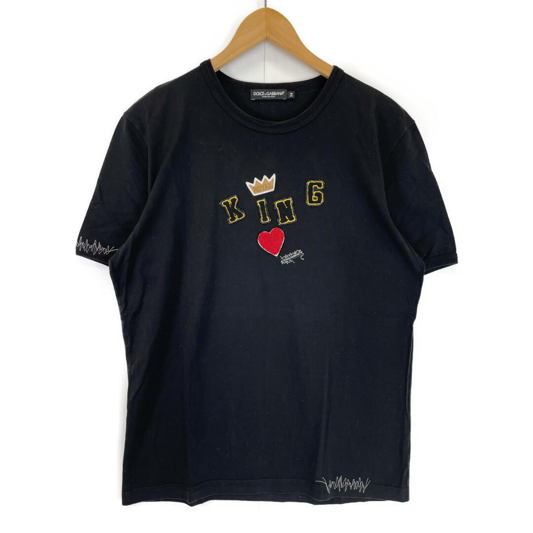 ドルチェアンドガッバーナ ブラック G8HV0Z KING Tシャツ 54 ドルチェアンドガッバーナ ブラック G8HV0Z KING Tシャツ 54
