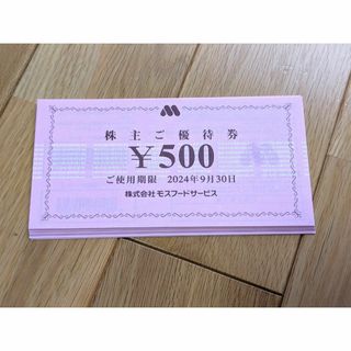 モスフードサービス 株主優待券 10000円分 (500円券×20枚) 送料無料(フード/ドリンク券)