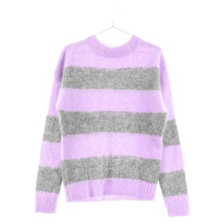 ユニフォームエクスペリメント(uniform experiment)のUNIFORM EXPERIMENT ユニフォームエクスペリメント 12AW MOHAIR BORDER CREW NECK KNIT モヘア ボーダー クルーネック ニットセーター 長袖 パープル/グレー UE-123091(ニット/セーター)