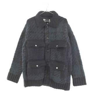 サカイ(sacai)のSacai サカイ 23AW Jacquard Knit Blouson ジャガード ニット ブルゾン ウールジャケット ブラック/グリーン 23-03201M(フライトジャケット)