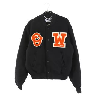 オフホワイト(OFF-WHITE)のOFF-WHITE オフホワイト 22SS PATCH VARSITY JACKET スタジアムジャンパー ロゴワッペンブラック OMEA305C99FAB0011020(スタジャン)