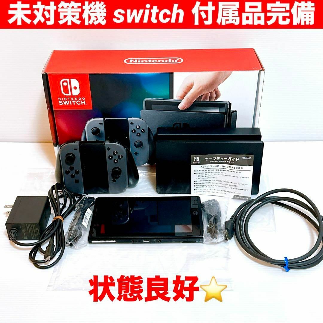 Nintendo Switch - 未対策機 初期型Nintendo switch グレー 付属品完備