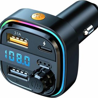 １点限り‼️FMトランスミッター 車載充電器 Bluetooth5.0 MP3(ノーカラージャケット)