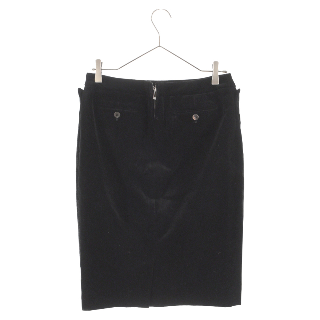 Saint Laurent(サンローラン)のYves Saint Laurent rive gauche イヴサンローランリヴゴーシュ Velor Skirt ベロアタイトスカート レディース ブラック 458-710 レディースのスカート(ひざ丈スカート)の商品写真