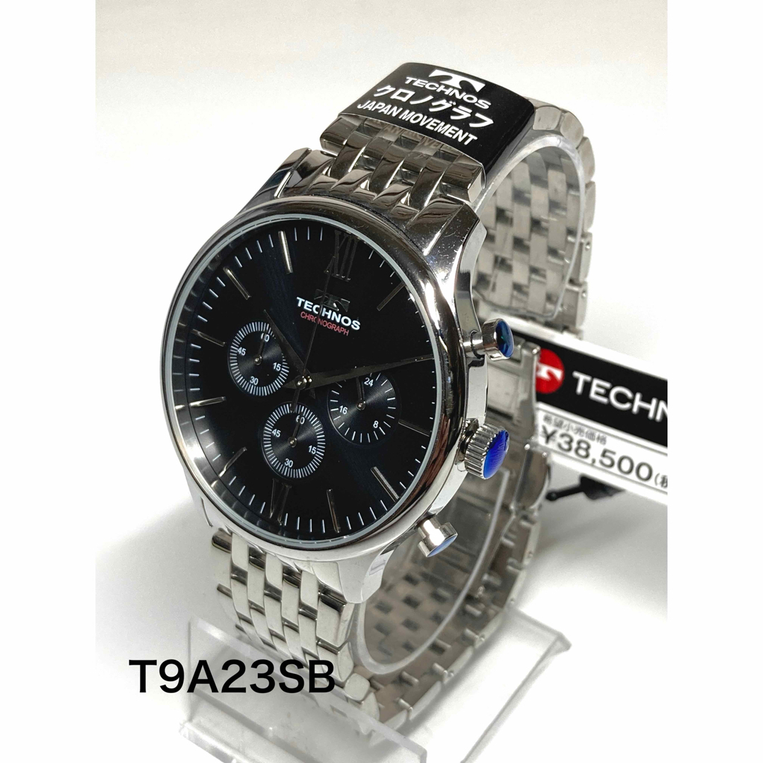 TECHNOS(テクノス)のテクノス  T9A23SB  クロノグラフ  ブラック メンズの時計(腕時計(アナログ))の商品写真