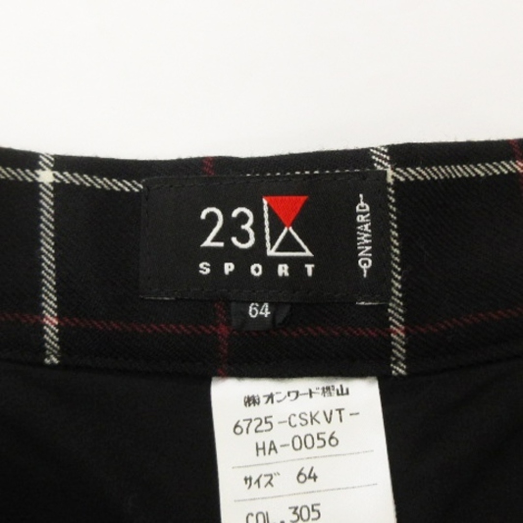 23区(ニジュウサンク)の23区 SPORT ラップ キュロット ハーフ パンツ チェック 黒 64 スポーツ/アウトドアのゴルフ(クラブ)の商品写真