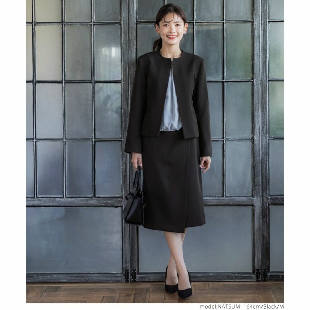 ★スーツ（ジャケット+スカート）黒　Mサイズ レディースのフォーマル/ドレス(スーツ)の商品写真