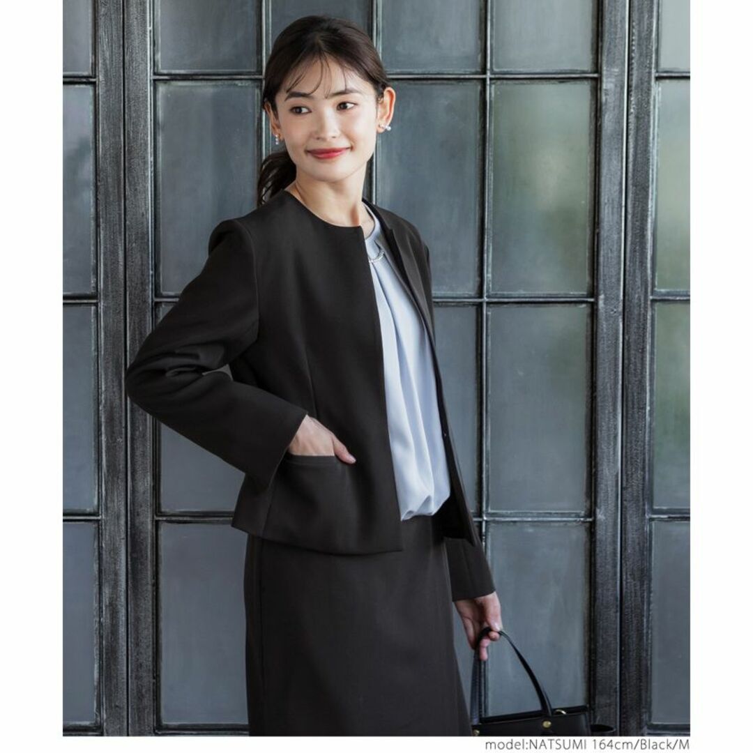 ★スーツ（ジャケット+スカート）黒　Mサイズ レディースのフォーマル/ドレス(スーツ)の商品写真