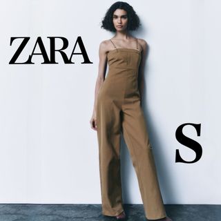 ZARA - 新品ザラZARAコンビネーションロングオールインワンSジャンプスーツワイドパンツ