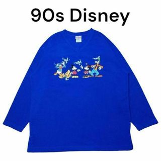 ディズニー(Disney)の90s Disney　キャラ刺繍　フリースプルオーバー　古着　ディズニー(その他)