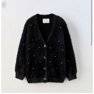 ザラキッズ(ZARA KIDS)のZARA キッズ　ラインストーンカーディガン(カーディガン)