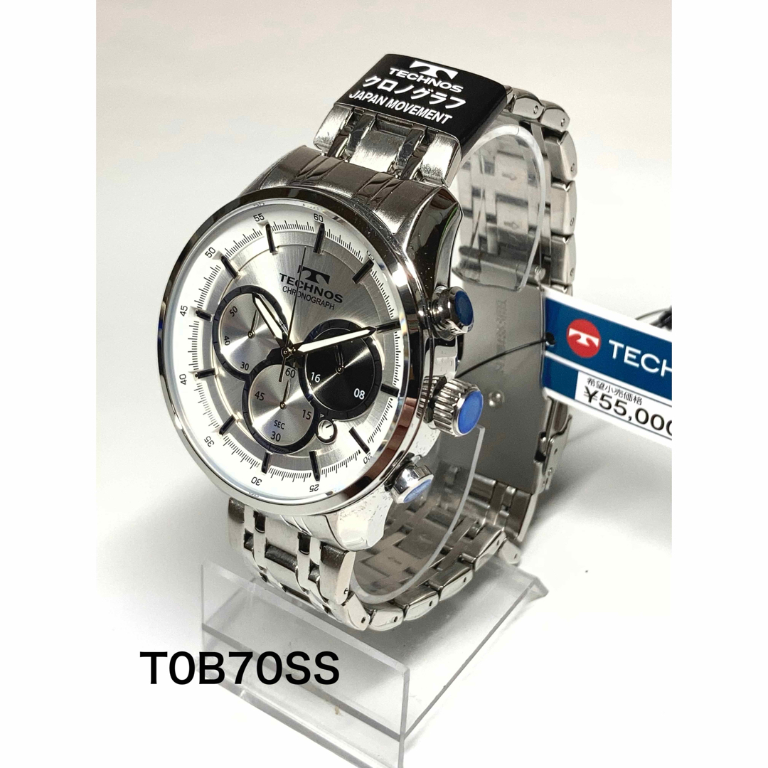 TECHNOS(テクノス)のテクノス  T0B70SS  クロノグラフ  シルバー メンズの時計(腕時計(アナログ))の商品写真