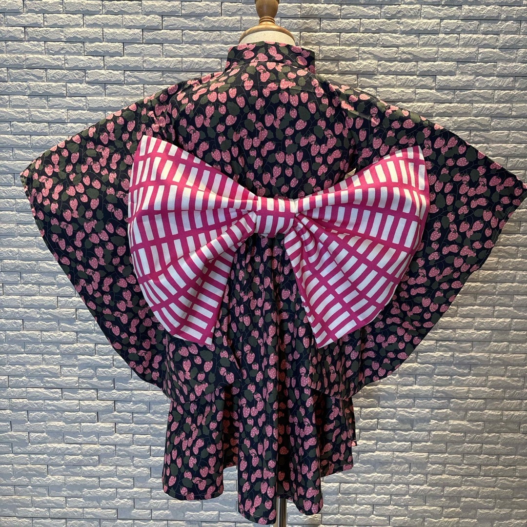 ハンドメイド　ふれあ浴衣　120  #5 キッズ/ベビー/マタニティのキッズ服女の子用(90cm~)(甚平/浴衣)の商品写真