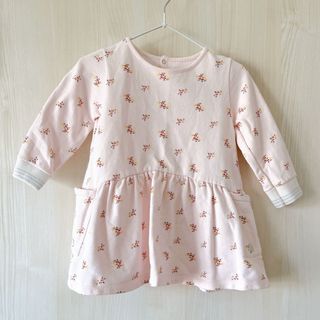 プチバトー(PETIT BATEAU)のプチバトー花柄ワンピース 81cm ピンク(ワンピース)