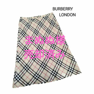 バーバリー(BURBERRY)のBURBERRY LONDON バーバリーロンドンノバチェックリネン(ひざ丈スカート)