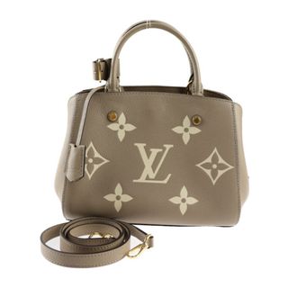 ルイヴィトン(LOUIS VUITTON)のLOUIS VUITTON ルイ ヴィトン ジャイアント モノグラム アンプラント モンテーニュBB ハンドバッグ M45489 レザー   トゥルトレール ベージュ系 クレーム ゴールド金具 2WAY ショルダーバッグ ビトン 【本物保証】(ハンドバッグ)