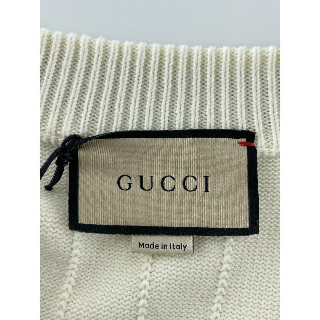 Gucci(グッチ)のグッチ 【新品/国内正規】654984 ウェブ ストライプ付 コットン ニット Vネック M メンズのトップス(カーディガン)の商品写真