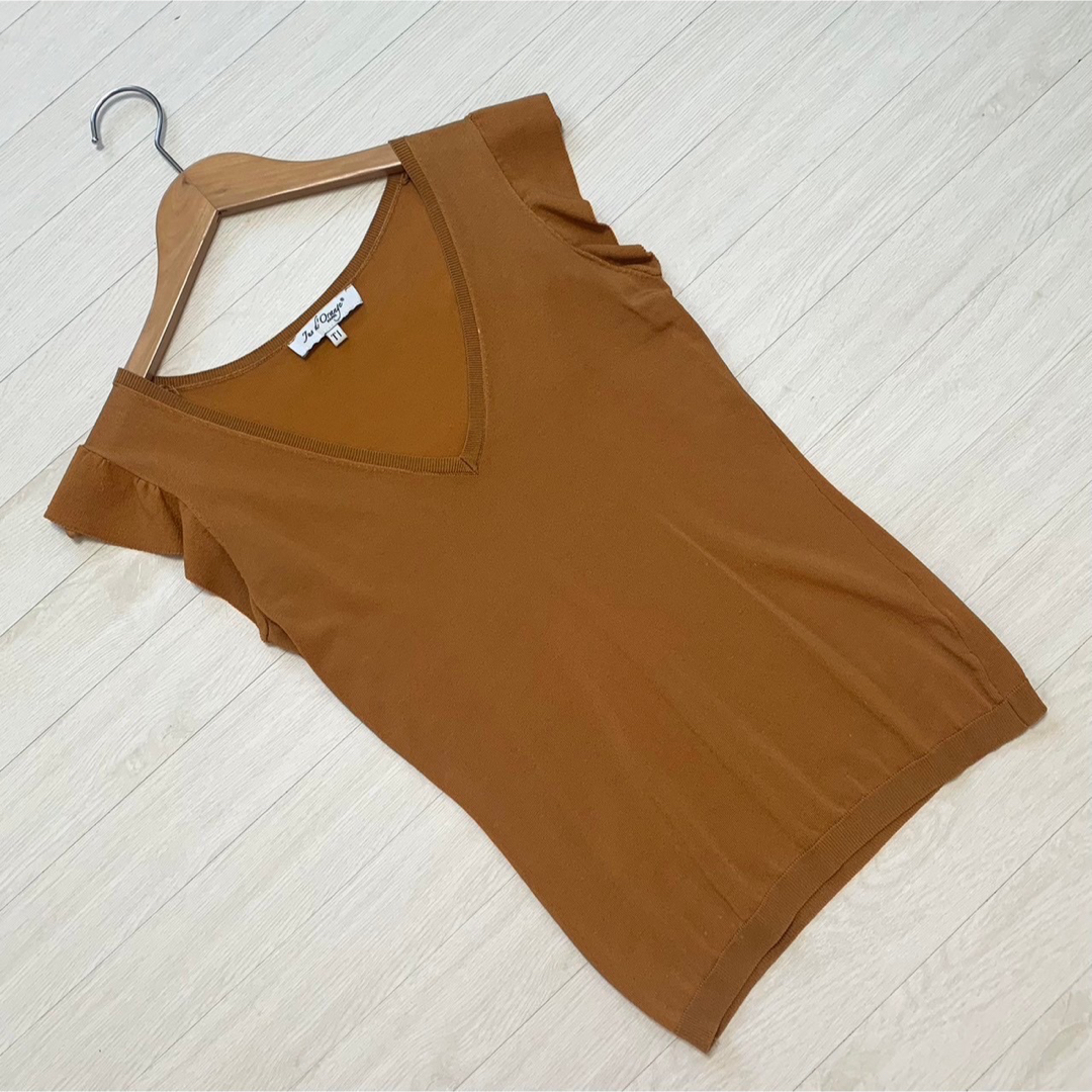 ZARA(ザラ)の✨週末限定セール✨ フランス発 Jus d'orange キャメル トップス レディースのトップス(Tシャツ(半袖/袖なし))の商品写真