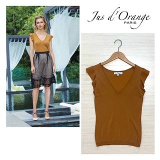 ザラ(ZARA)の✨タイムセール中✨ フランス発 Jus d'orange キャメル トップス(Tシャツ(半袖/袖なし))