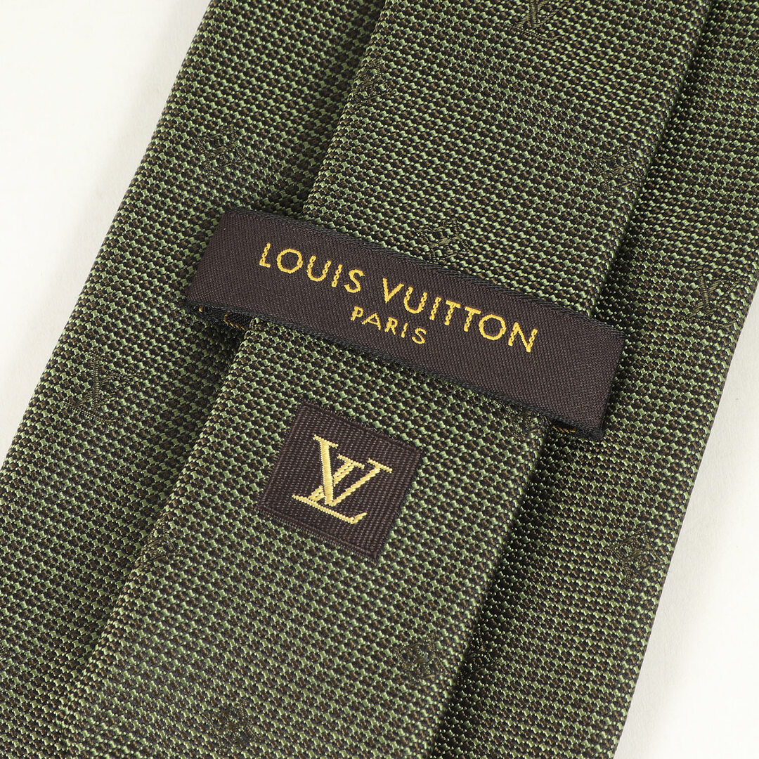 LOUIS VUITTON(ルイヴィトン)の美品 LOUIS VUITTON ルイヴィトン ネクタイ モノグラム シルク グリーン系 イタリア製 ブランド フォーマル ビジネス ドレス オフィス カジュアル【メンズ】【中古】 メンズのファッション小物(ネクタイ)の商品写真