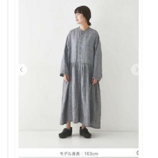 ネストローブ(nest Robe)のネストローブ　リネンオールドクラシカルグレンチェックシャツワンピース(ロングワンピース/マキシワンピース)