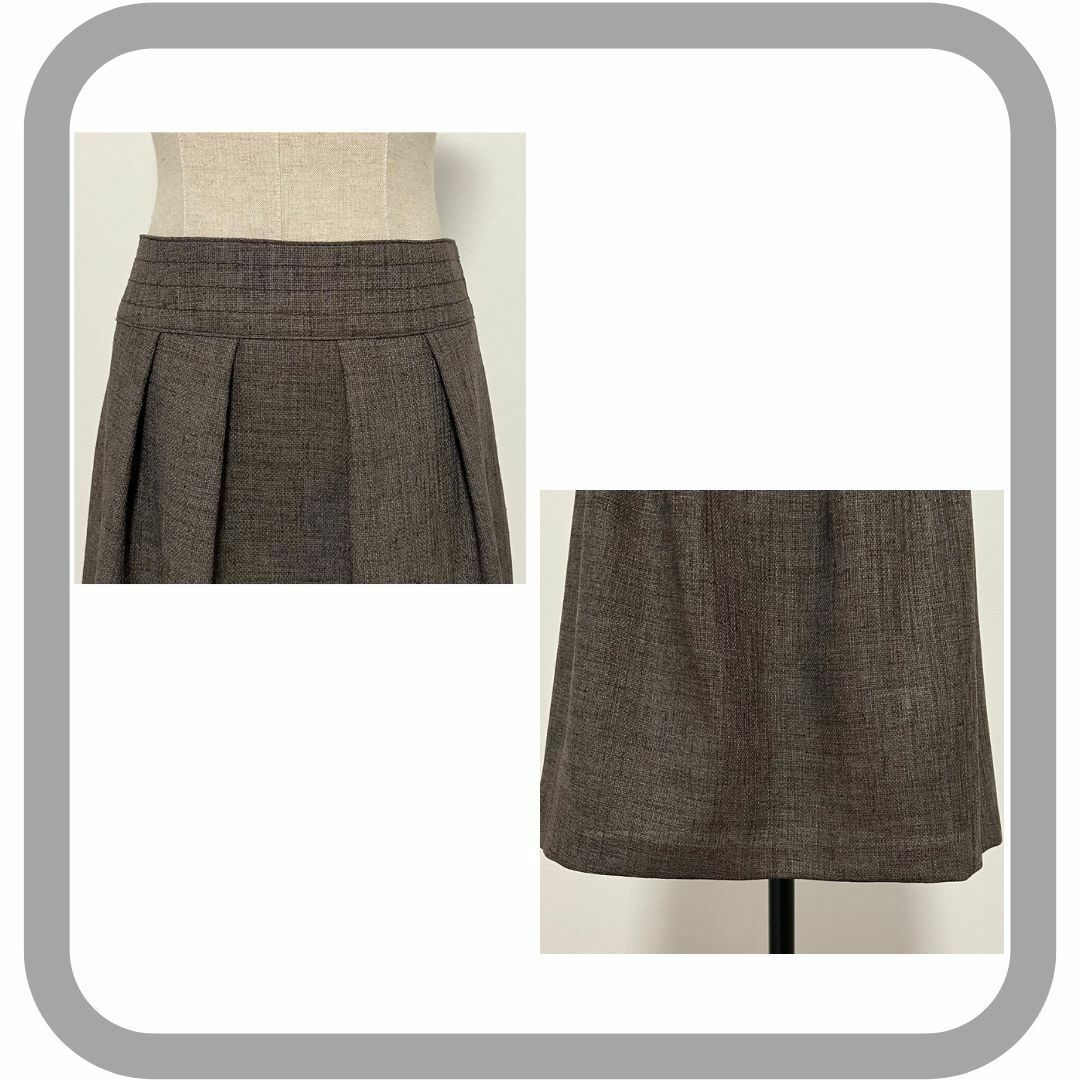 ReFLEcT(リフレクト)のReflectリフレクト ひざ丈スカート タック 麻調 ビジネスオフィス 日本製 レディースのスカート(ひざ丈スカート)の商品写真
