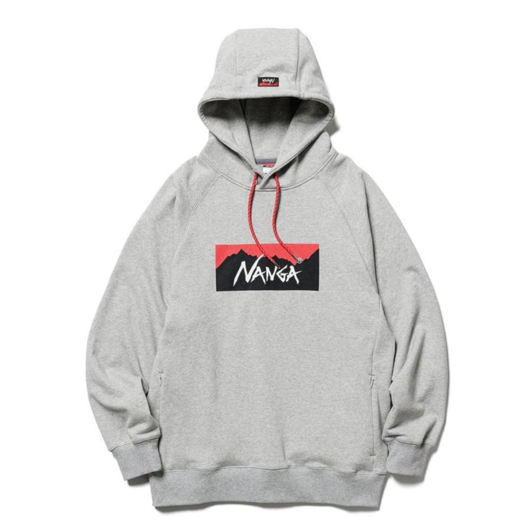 NANGA(ナンガ)の訳ありNANGA ECO HYBRID BOX LOGO SWEATHOODIE メンズのトップス(パーカー)の商品写真