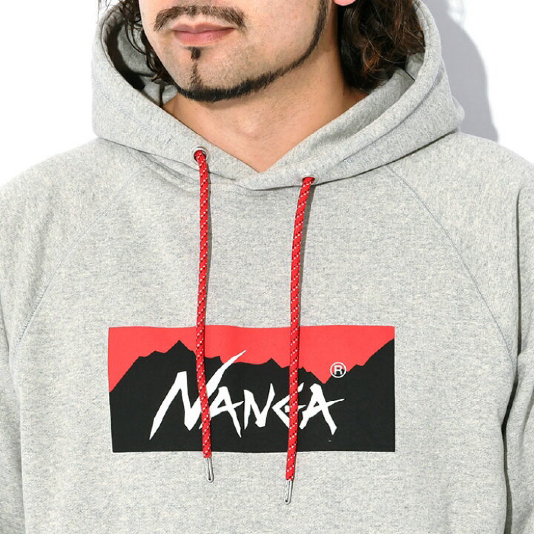 NANGA(ナンガ)の訳ありNANGA ECO HYBRID BOX LOGO SWEATHOODIE メンズのトップス(パーカー)の商品写真